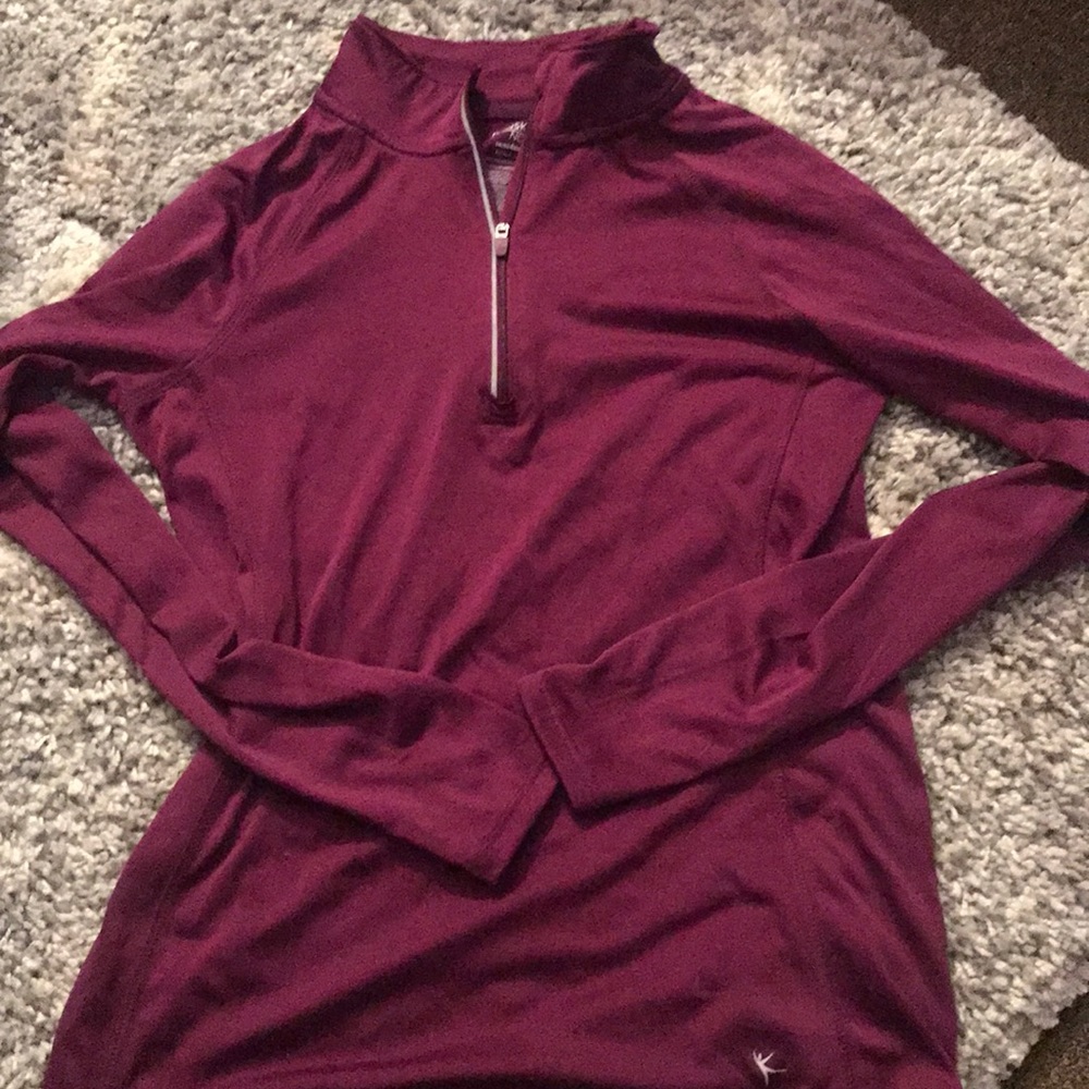 Plum dri-fit long sleeve quarter-zip pullover